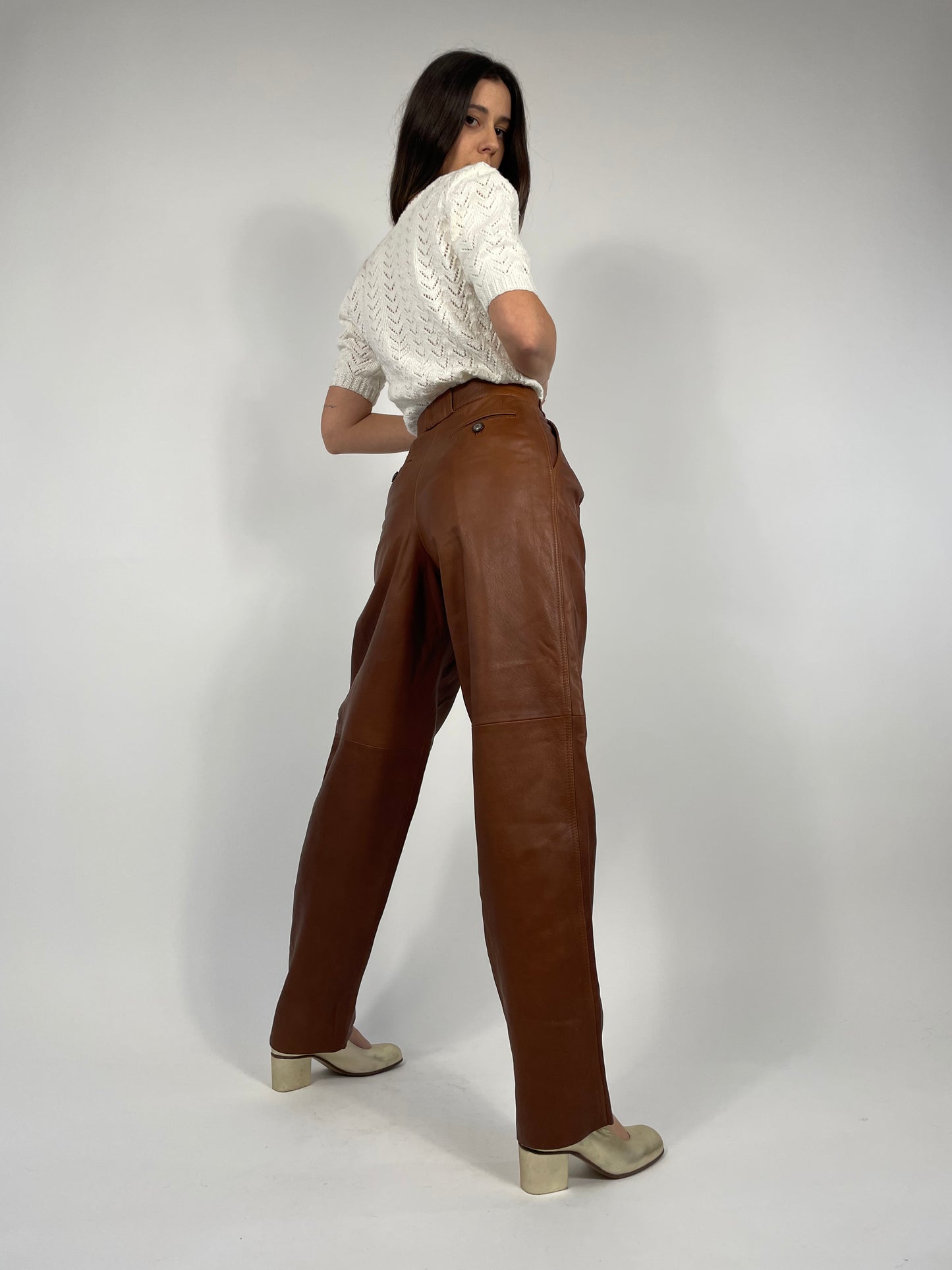 Pantaloni vera pelle anni '80