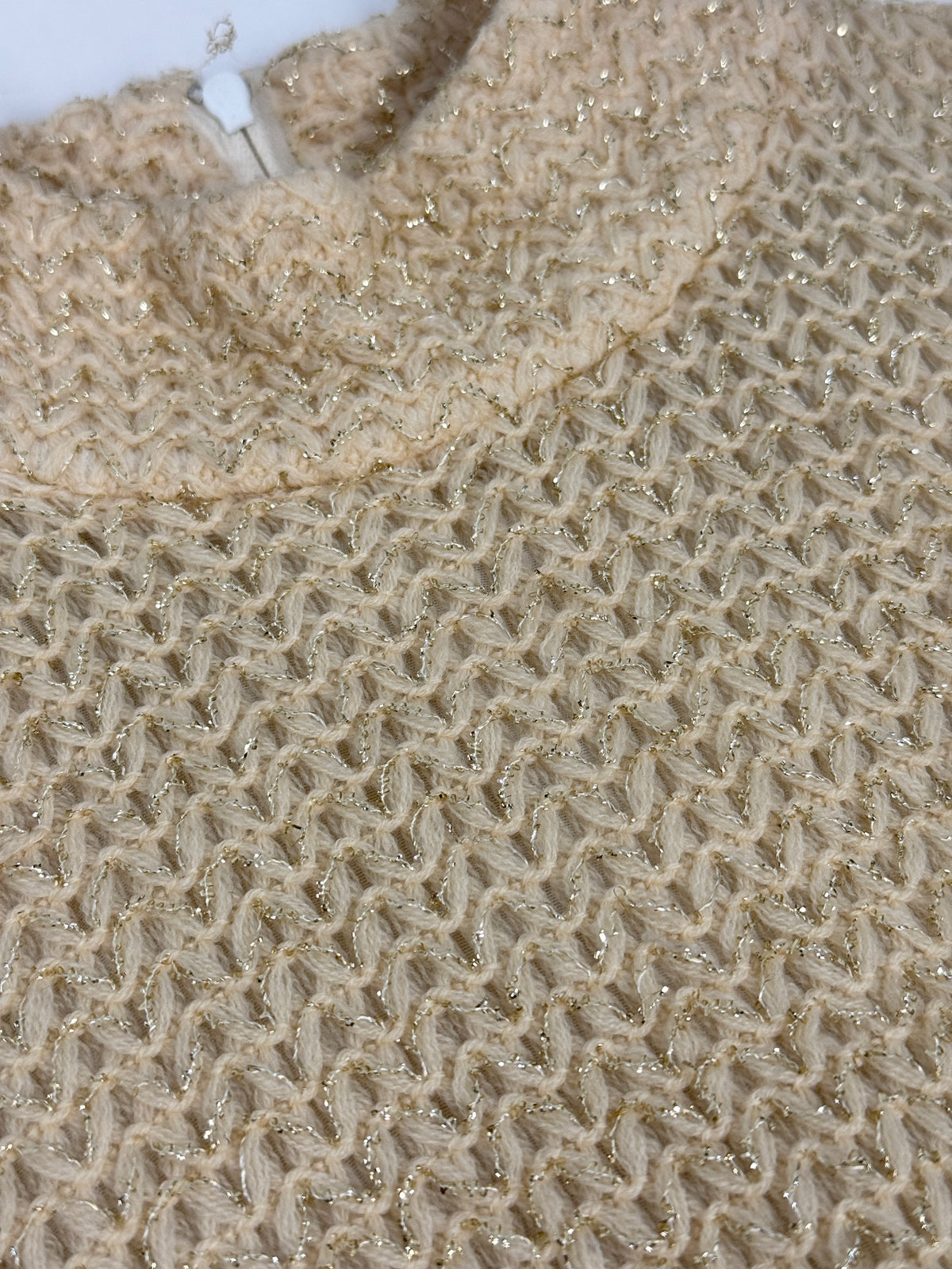 Abito Mini Anni '70 Maglia Lurex Dorata con Paillettes - Taglia S