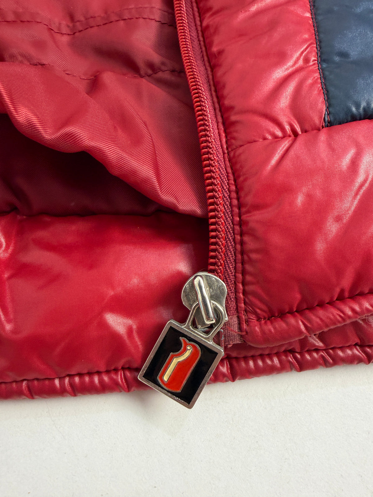 Piumino Ellesse Anni '70/'80 Rosso e Blu Glossy - Taglia S/40