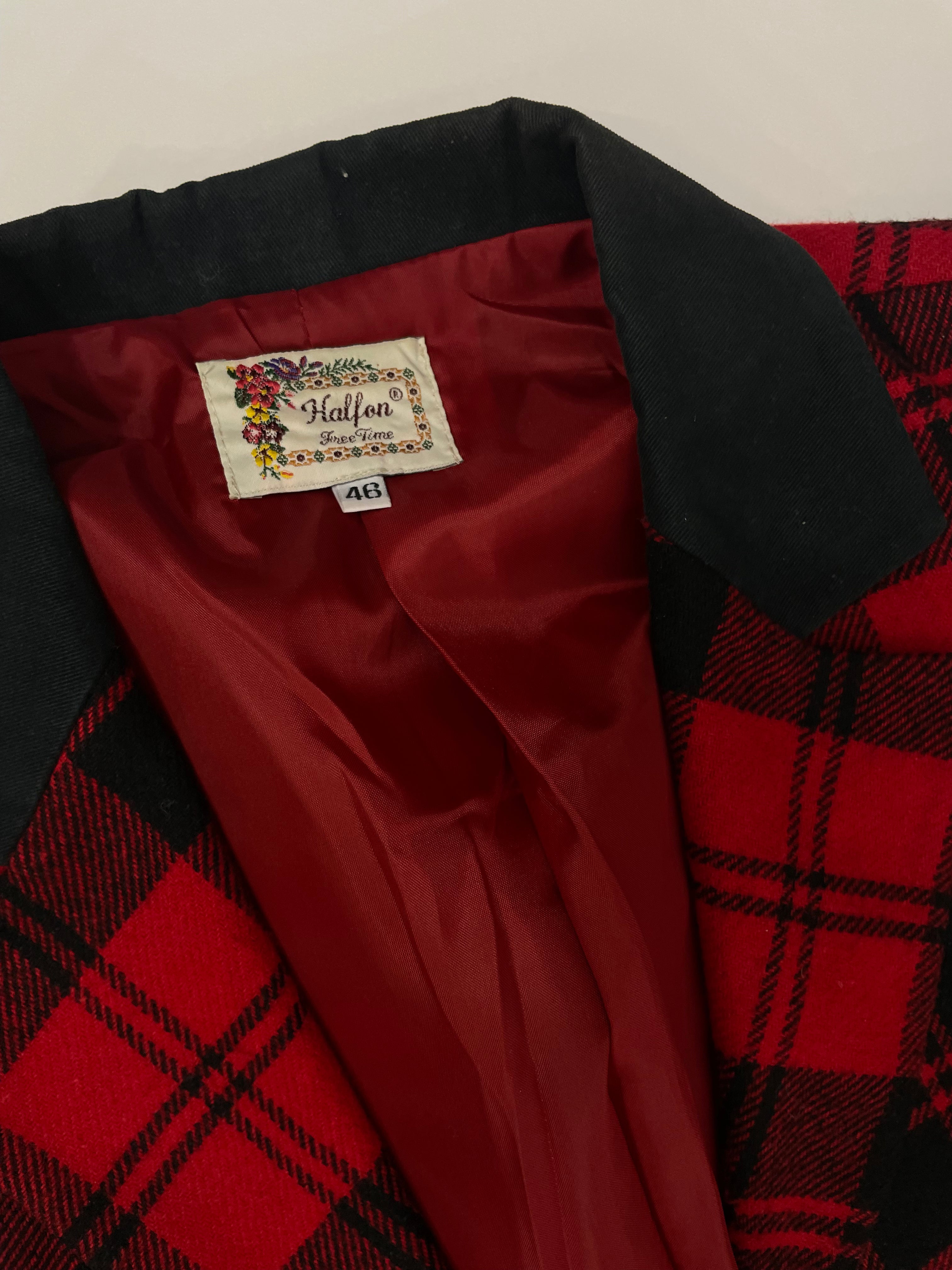 Giacca lana a quadri anni '80