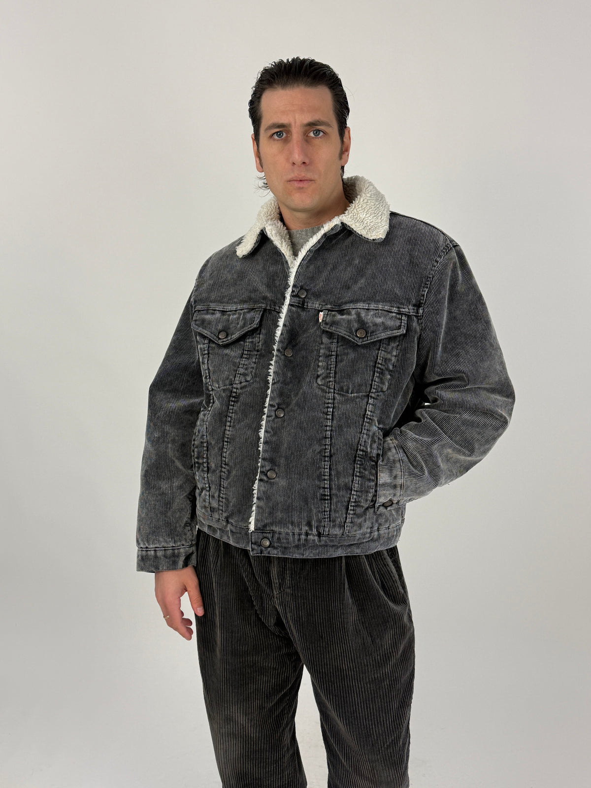 Giubbotto Levi's 70608 Sherpa Millerighe Anni '80 - Taglia L