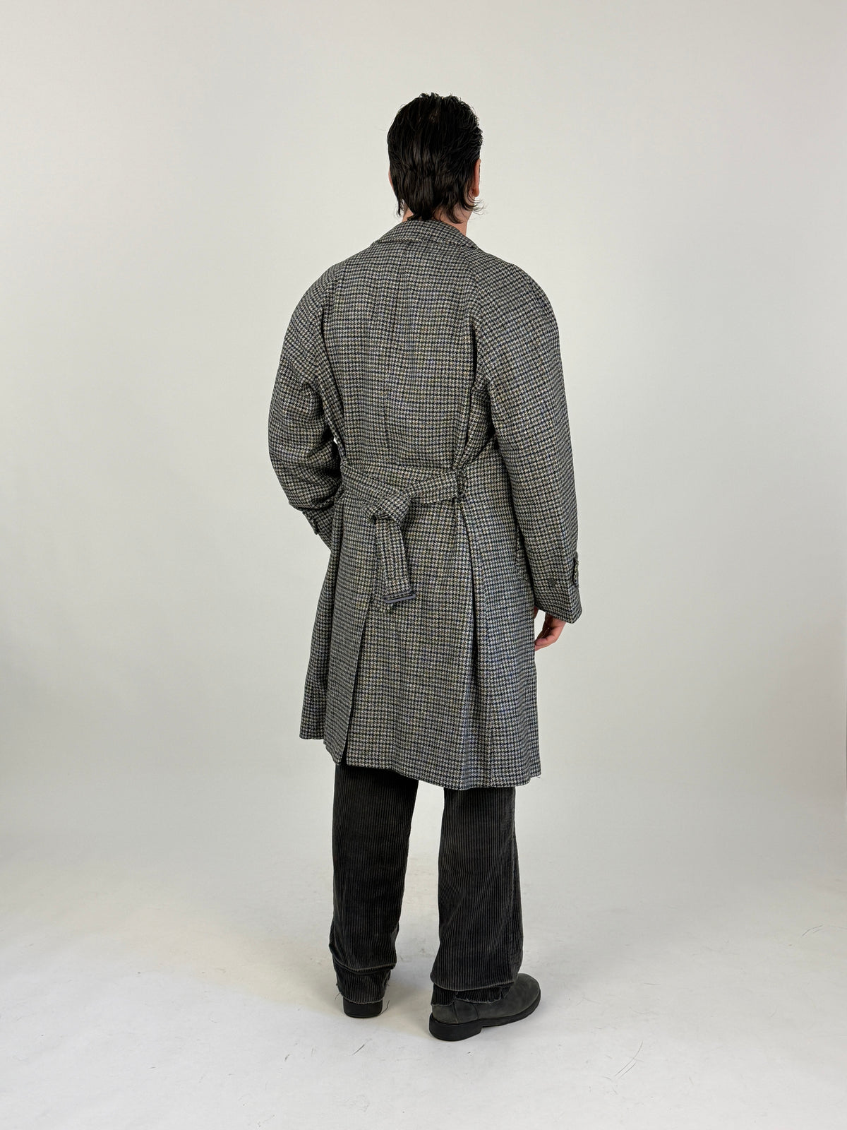 Cappotto Deadstock Anni '70 Lana Pied de Poule - Taglia M