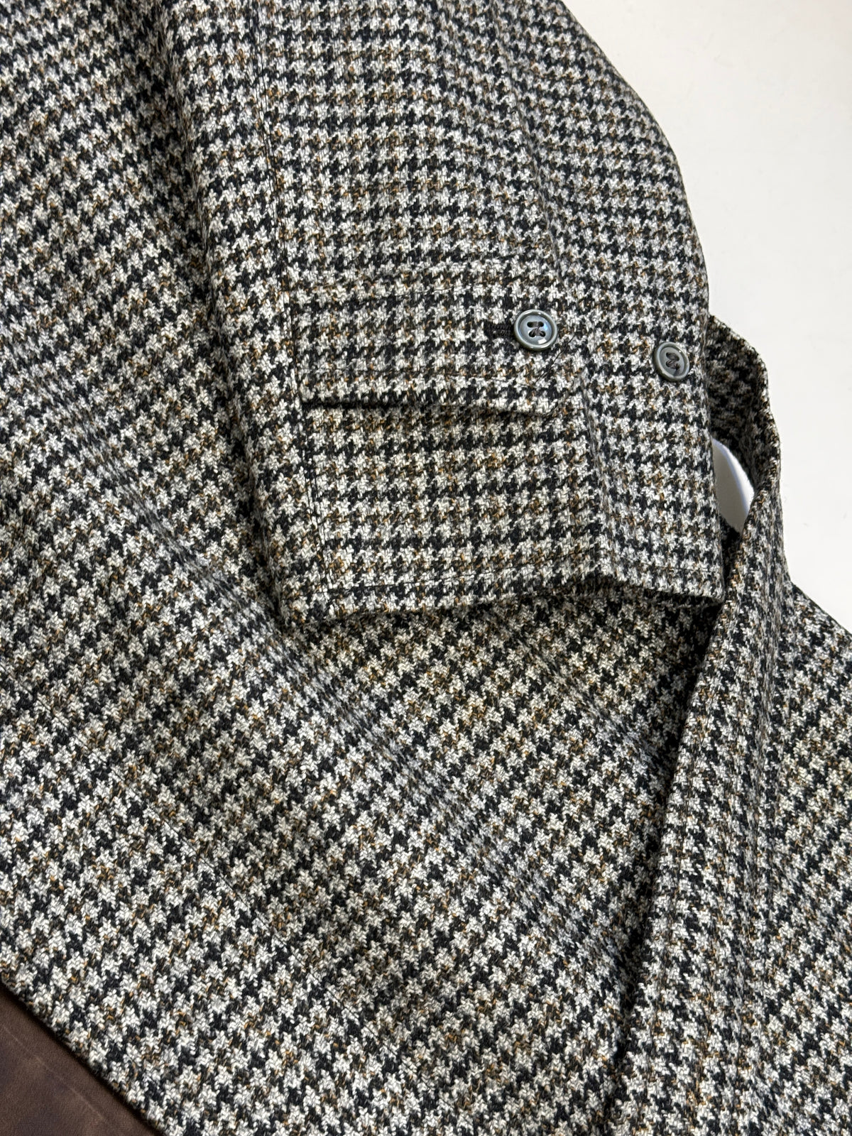 Cappotto Deadstock Anni '70 Lana Pied de Poule - Taglia M
