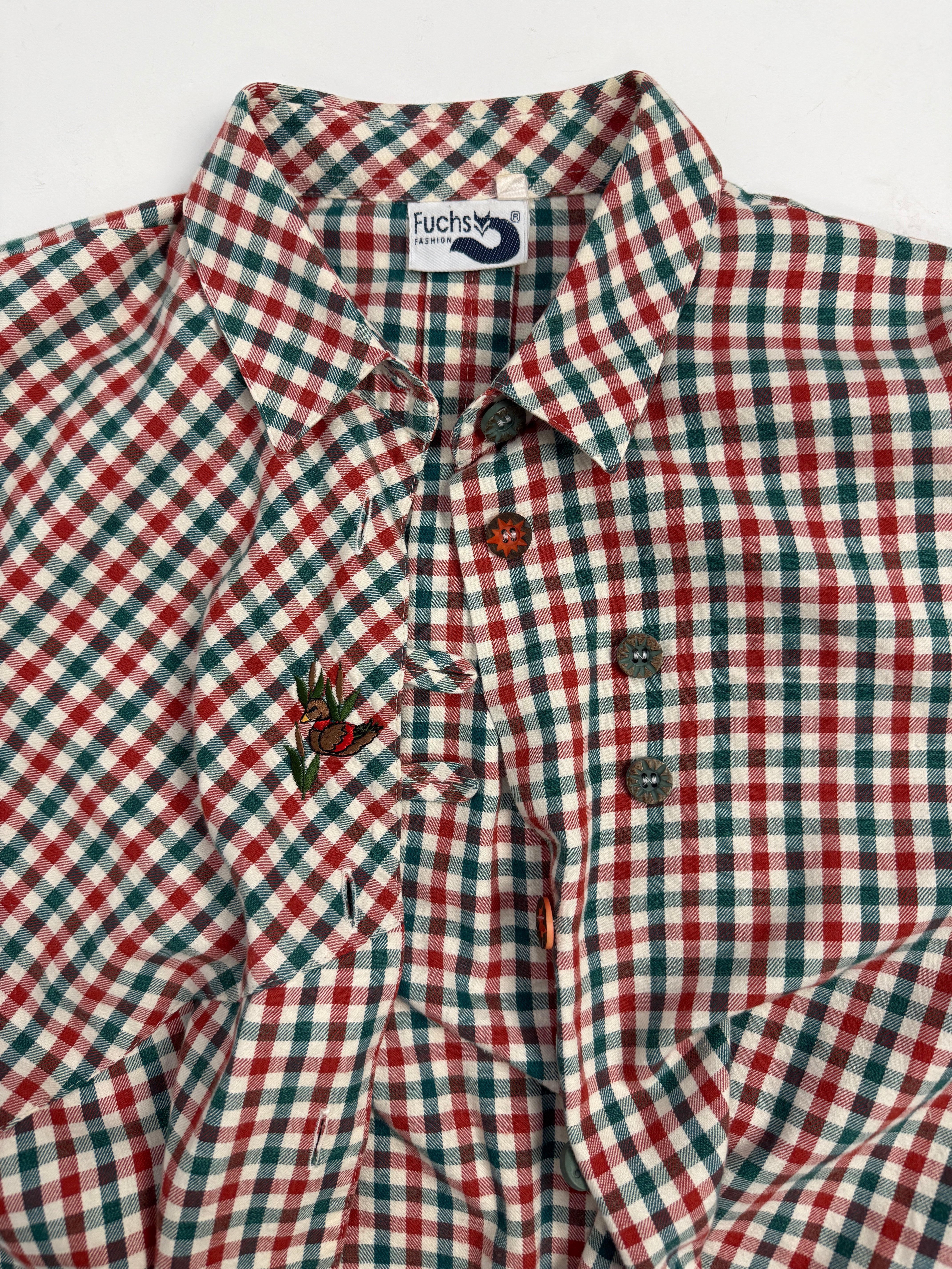 Camicia vintage in cotone a quadretti donna