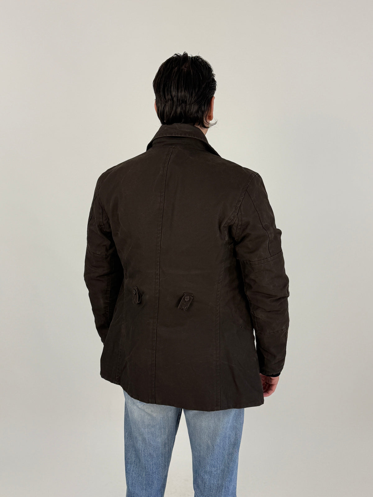 Cappotto Anni '90 Cotone Canvas Marrone Interno Staccabile - Taglia M