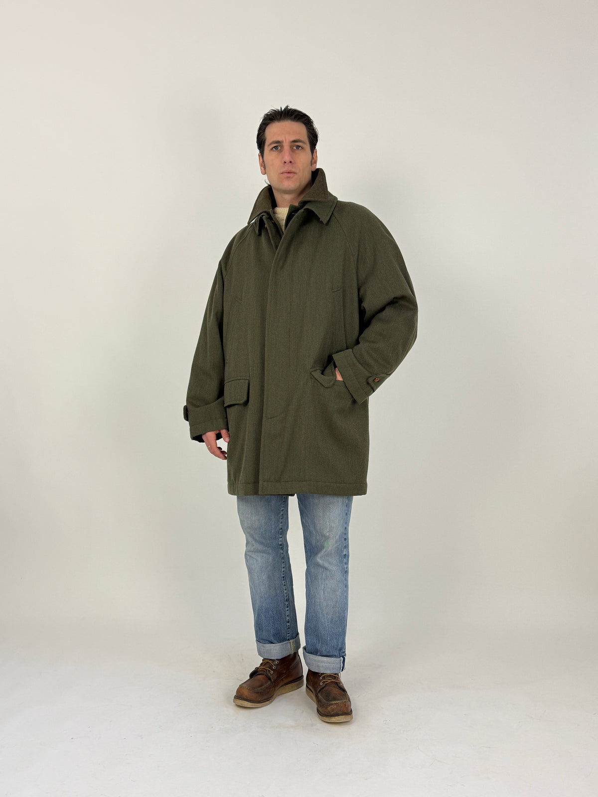 Cappotto Vintage Trussardi Sportswear Fodera Tartan - Taglia L