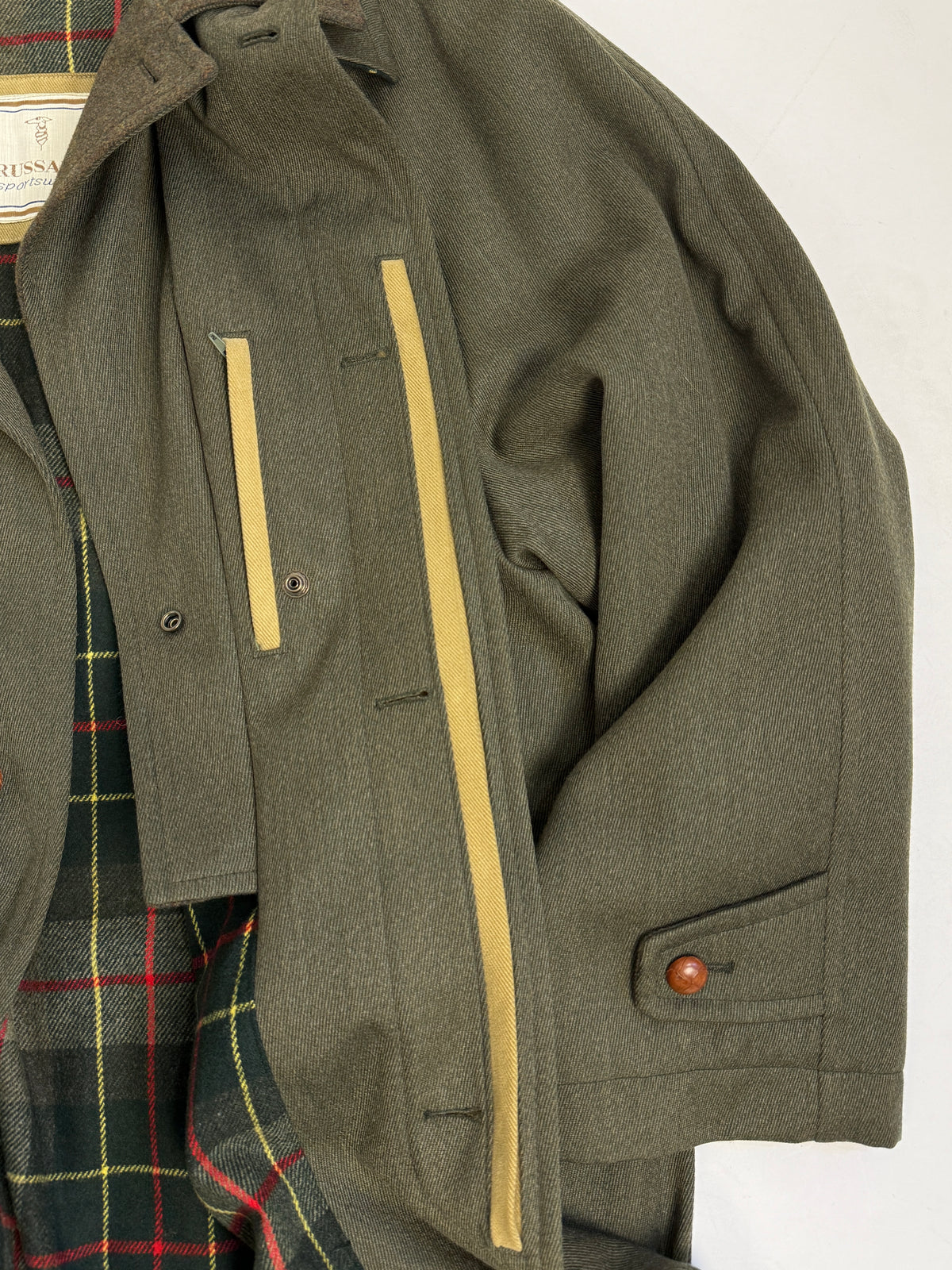 Cappotto Vintage Trussardi Sportswear Fodera Tartan - Taglia L