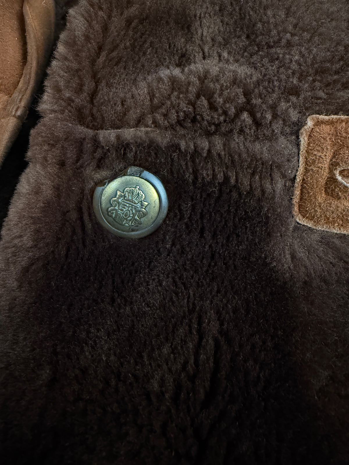 Montone shearling spagnolo fine anni '70 cognac - Taglia M