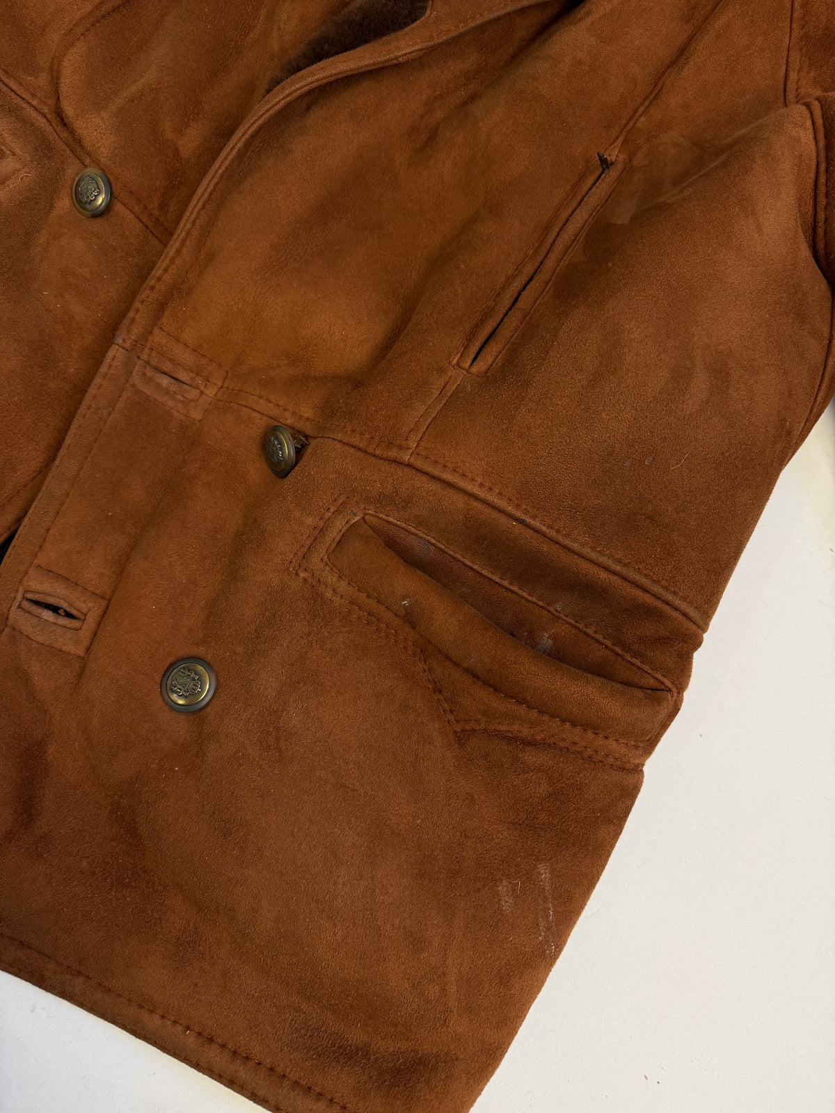 Montone shearling spagnolo fine anni '70 cognac - Taglia M