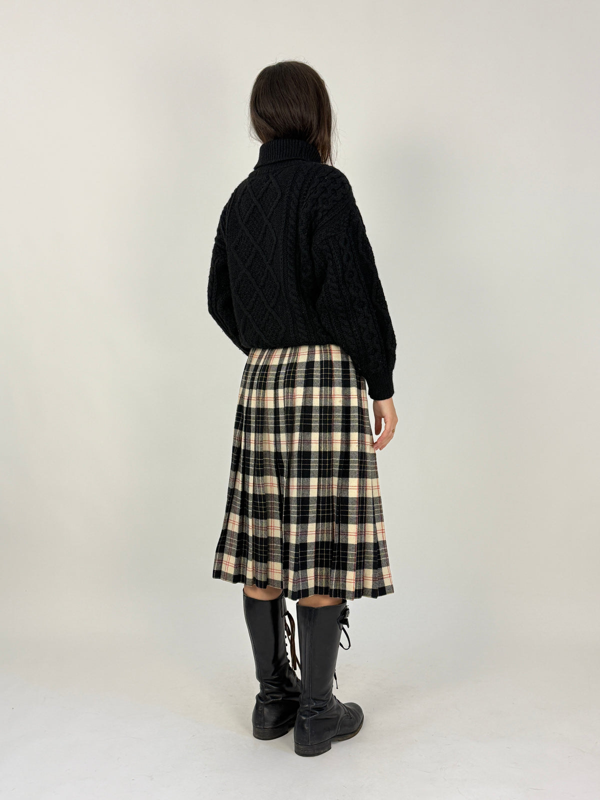 Kilt anni '70 in lana a quadri - Taglia 42/M