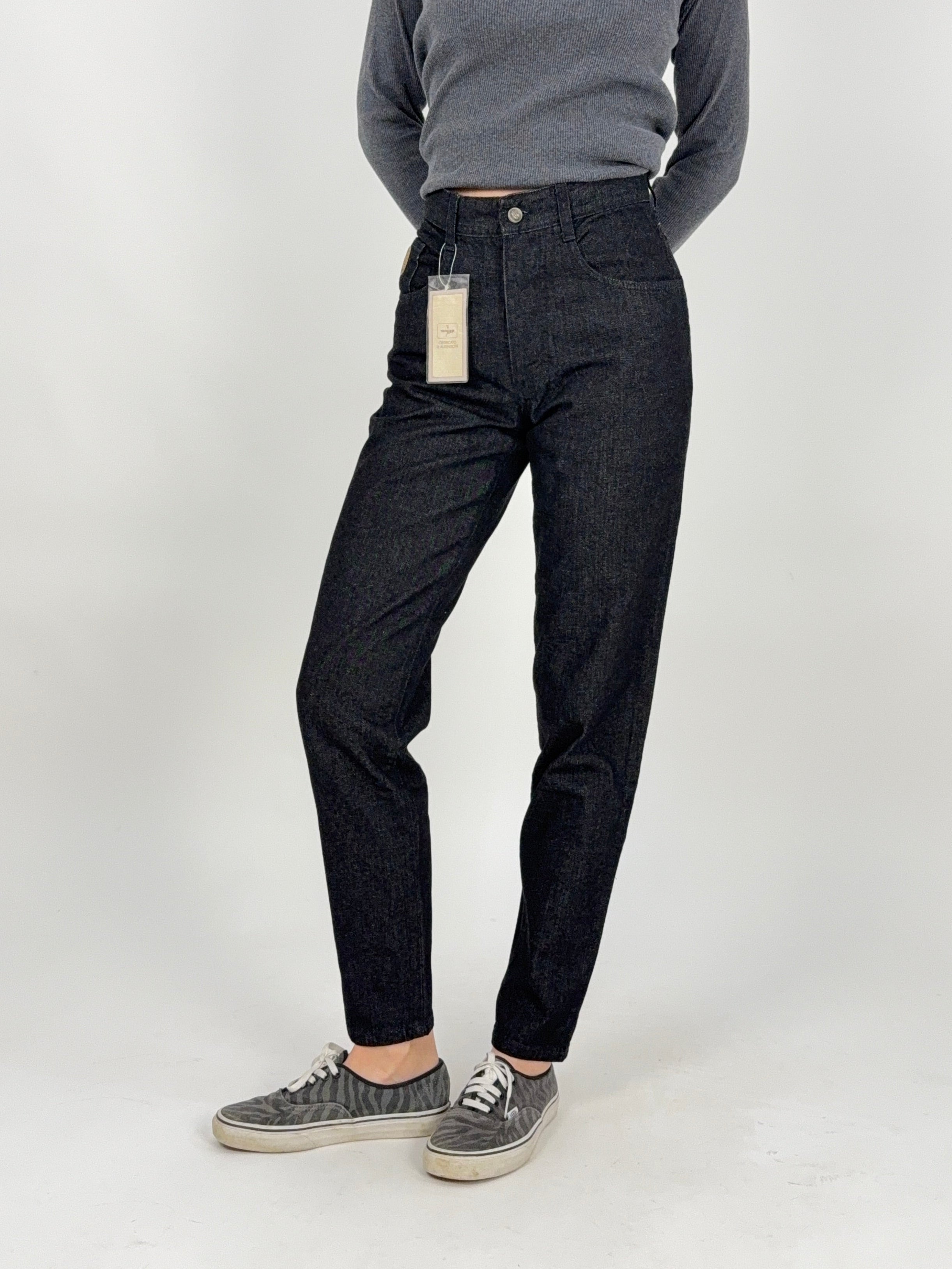 jeans trussardi vintage deadstock nero da donna slim fit vita alta