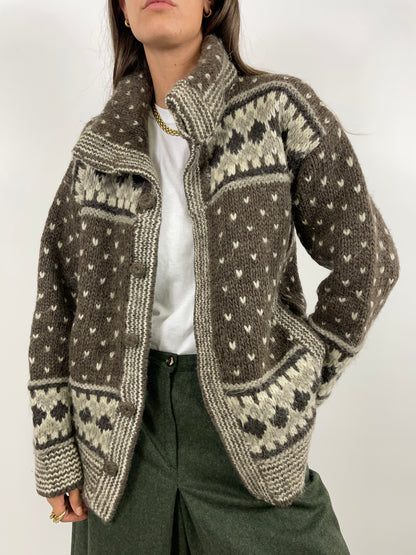 Cardigan in lana calda