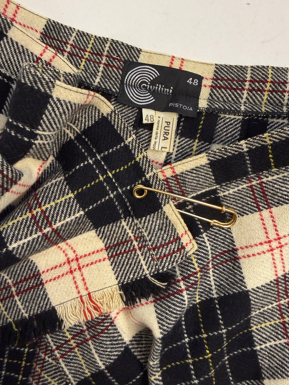 Kilt anni '70 in lana a quadri - Taglia 42/M