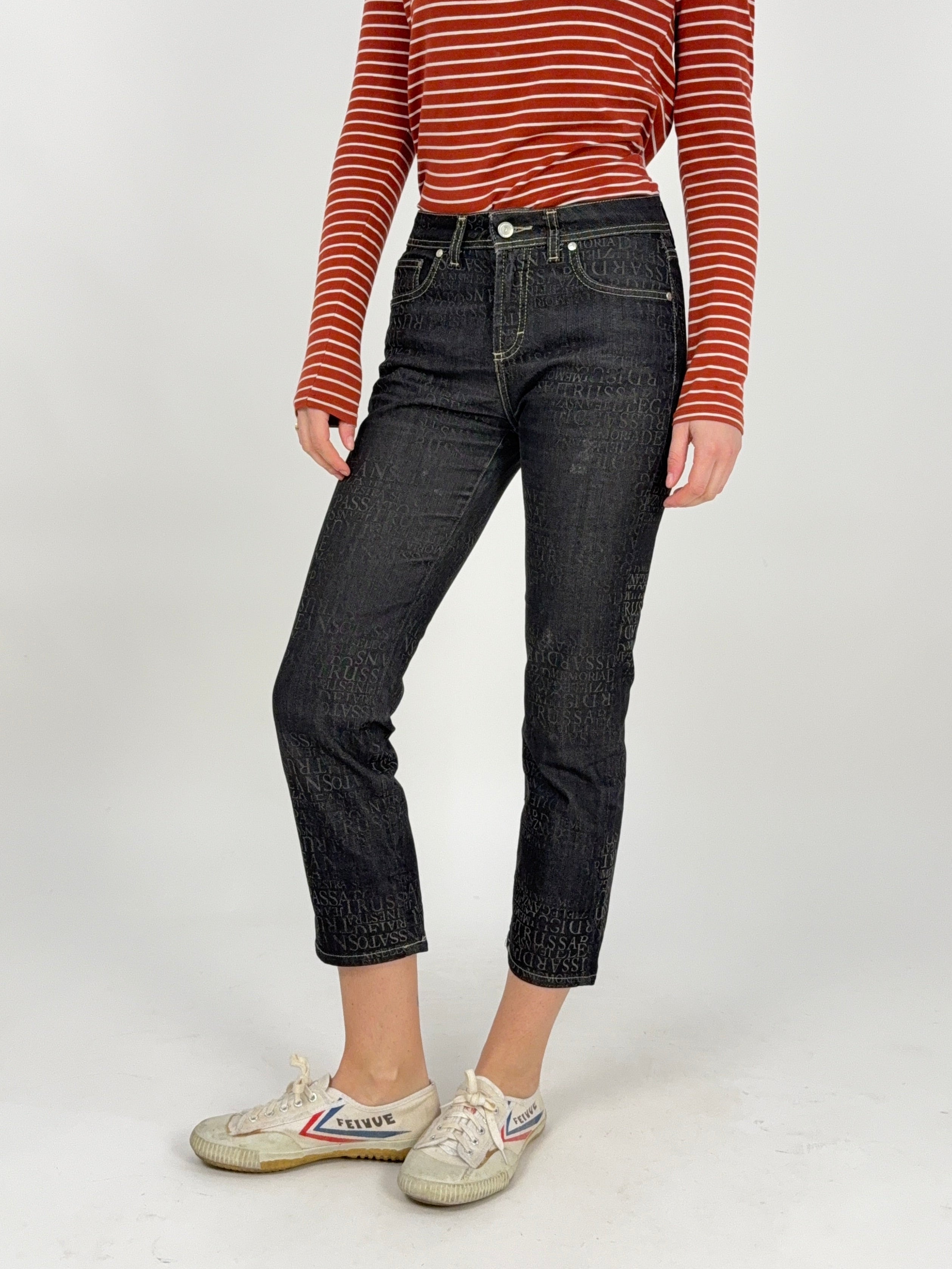 jeans pnocchietto trussardi color lavagna da donna