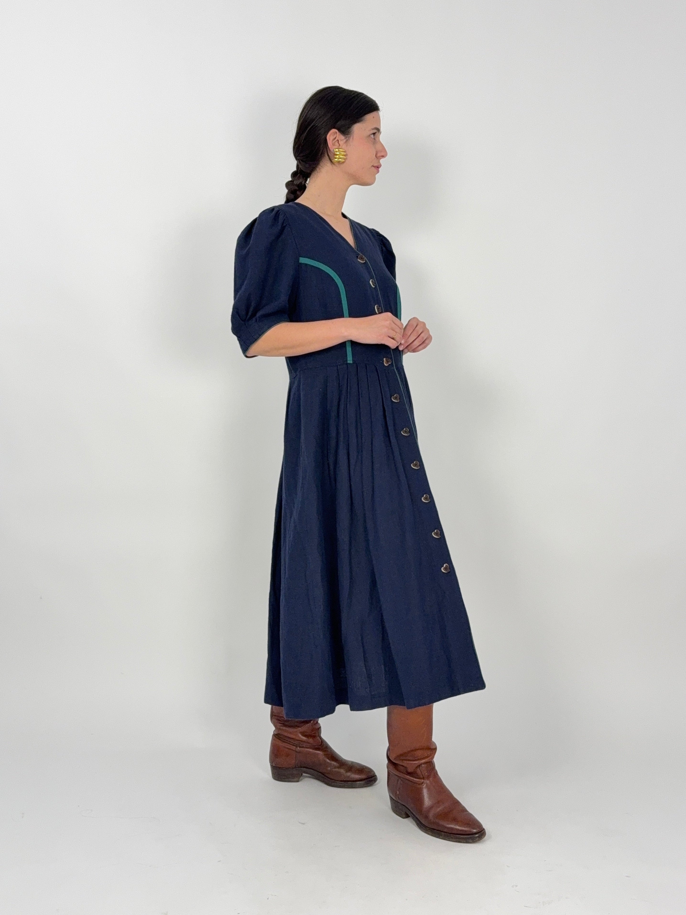 Abito Vintage Berwin & Wolff in Lino Blu