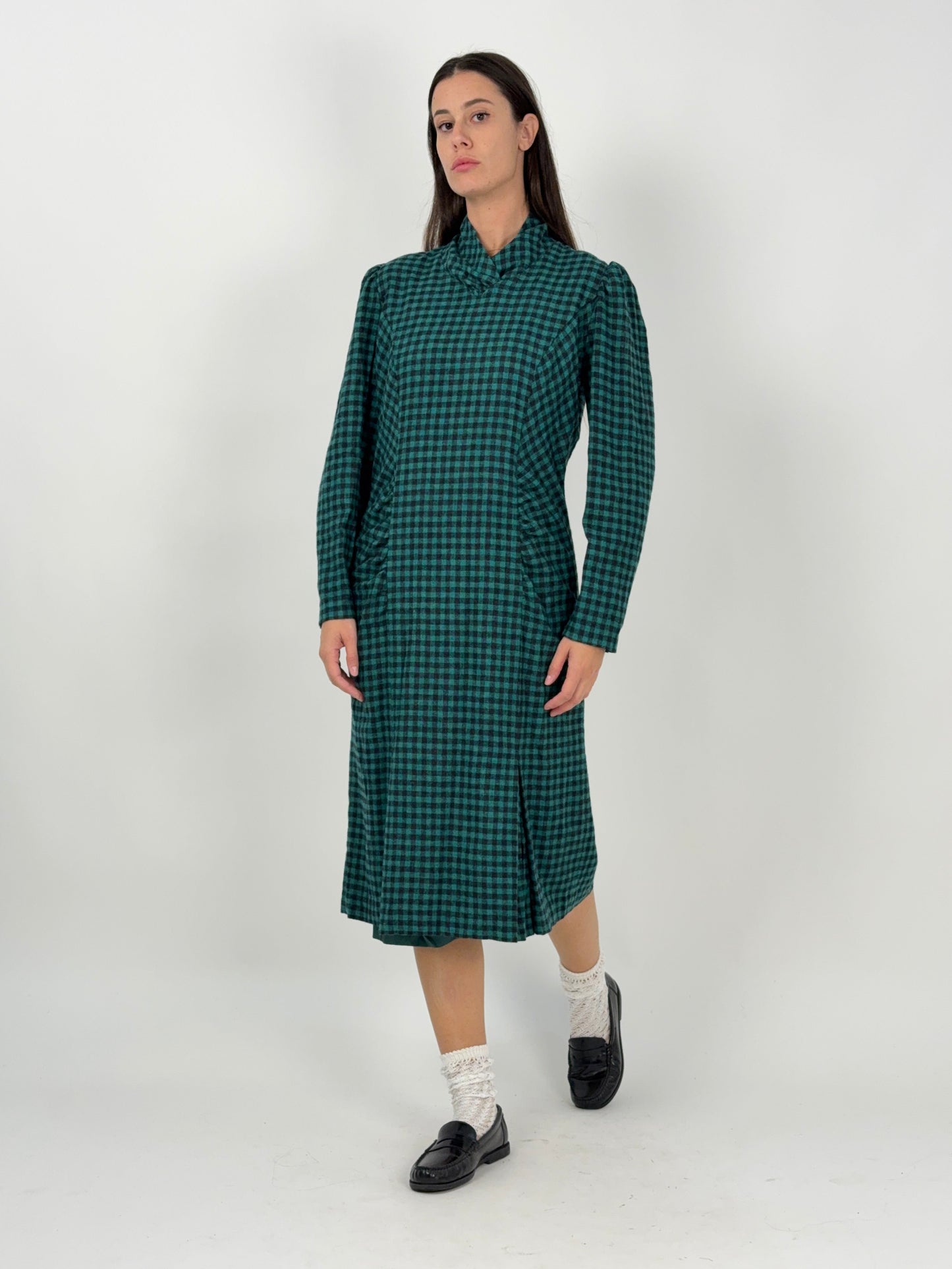 Abito Luisa Spagnoli in lana a quadretti anni '80