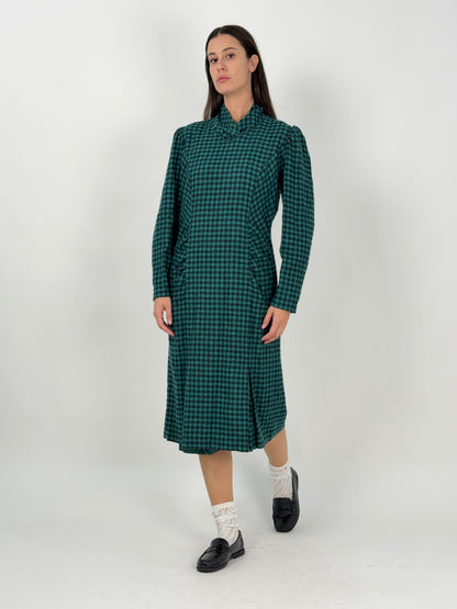 Abito Luisa Spagnoli in lana a quadretti anni '80