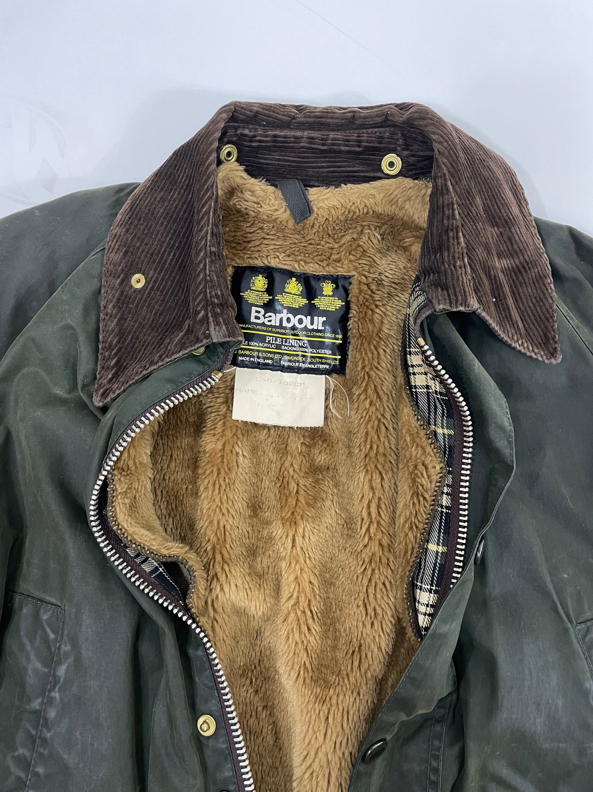 Barbour Bedale 1990s verde Fangovintage