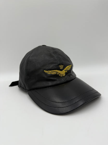 Baseball cap in pelle ricamato