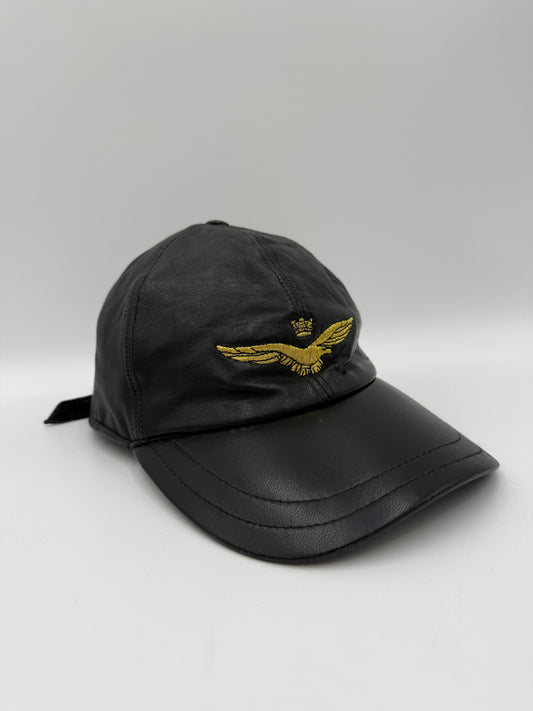 Baseball cap in pelle ricamato