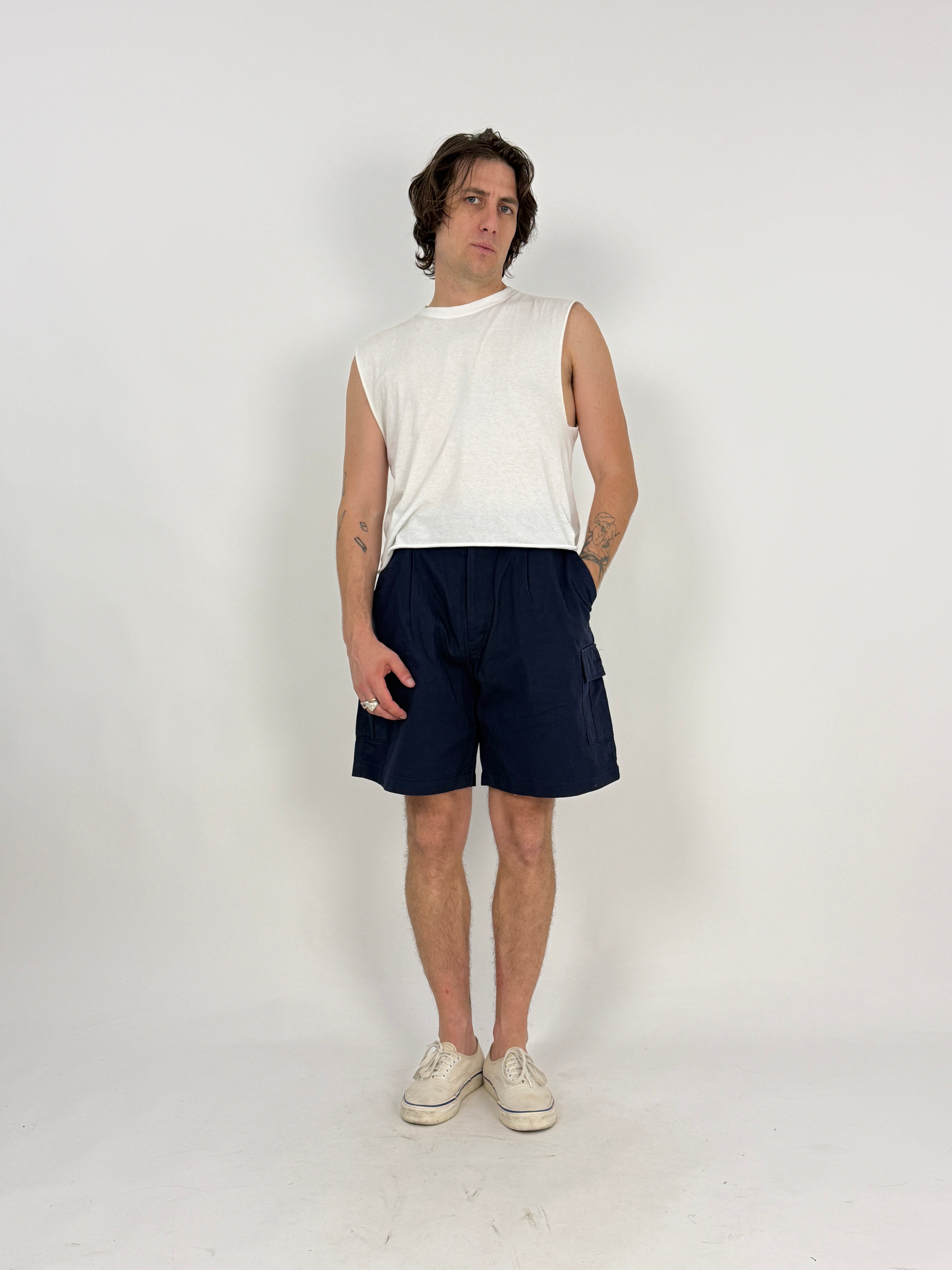 Bermuda cargo Active Line blu navy - vista frontale modello