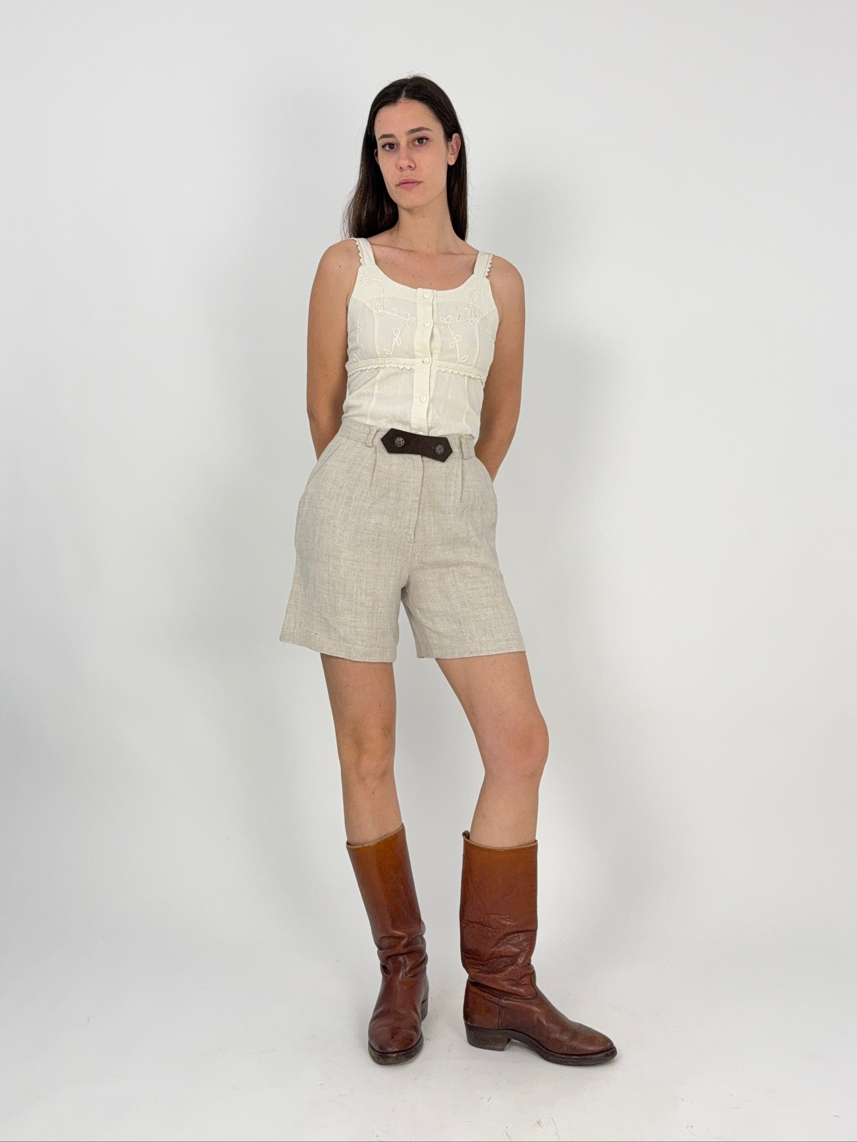 Bermuda vintage Tirol in Lino Beige - Taglia 42/M