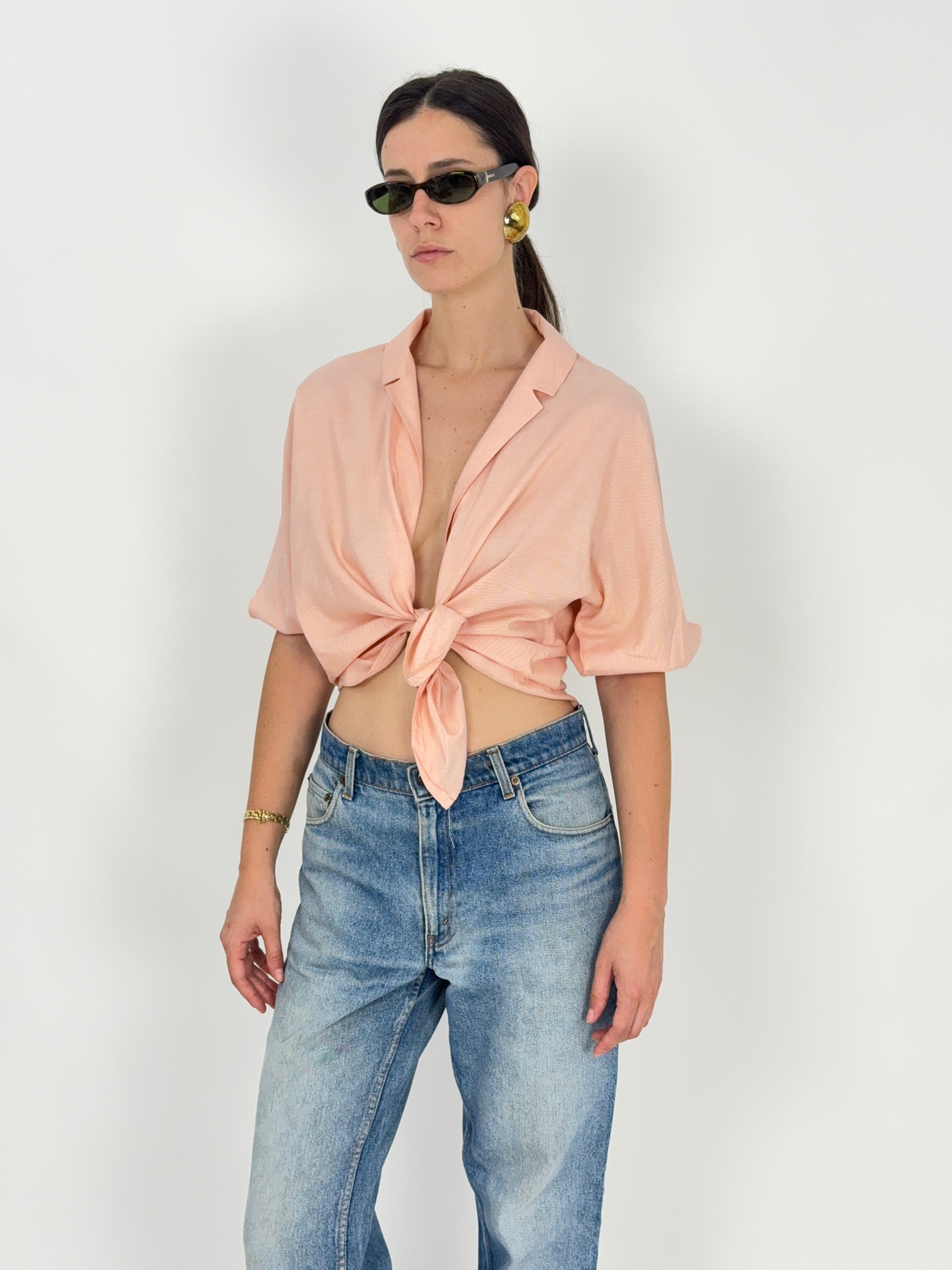 Camicia Oliver Valentino in Seta Anni '80 - Taglia M