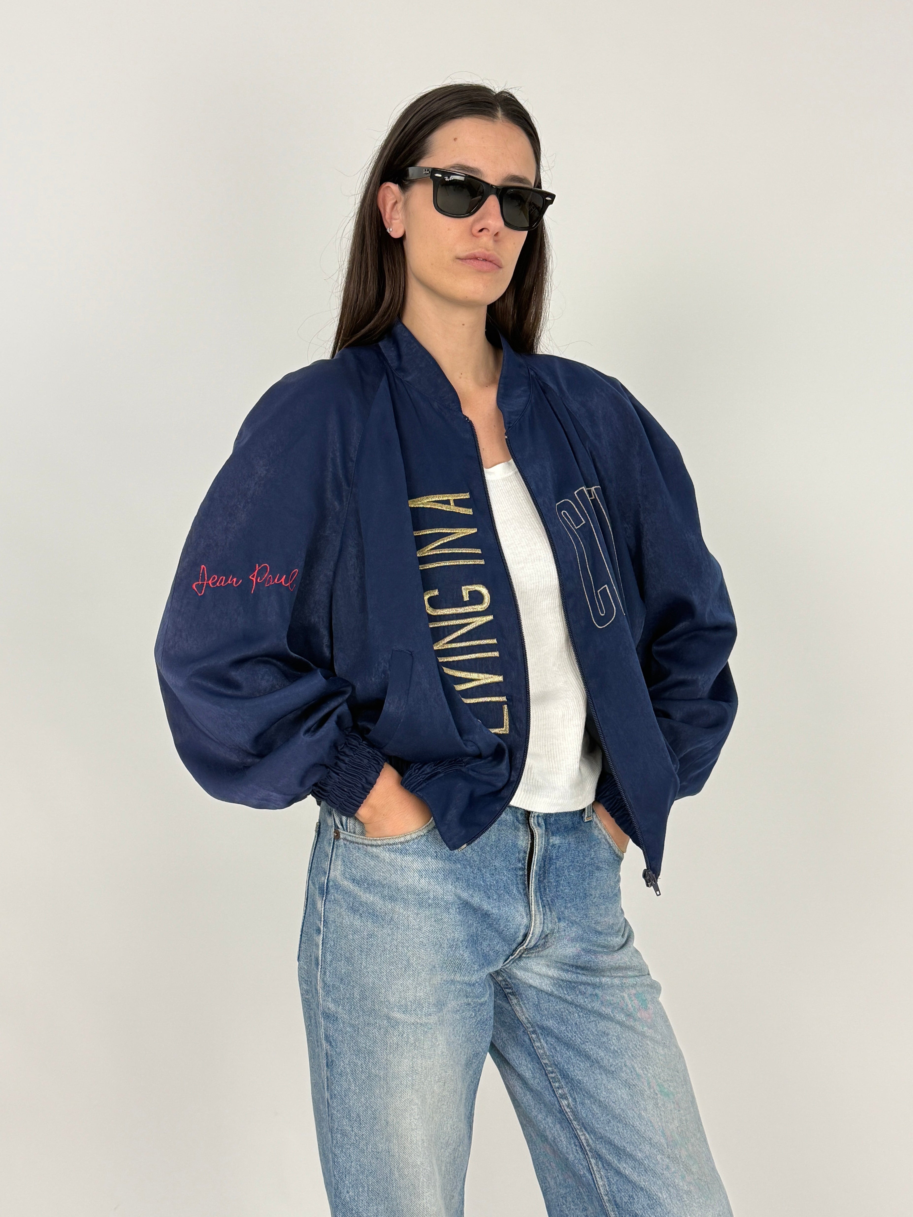 Bomber Vintage Jaguar x Jean Paul “Living in a City” Anni '80/'90 - Taglia L