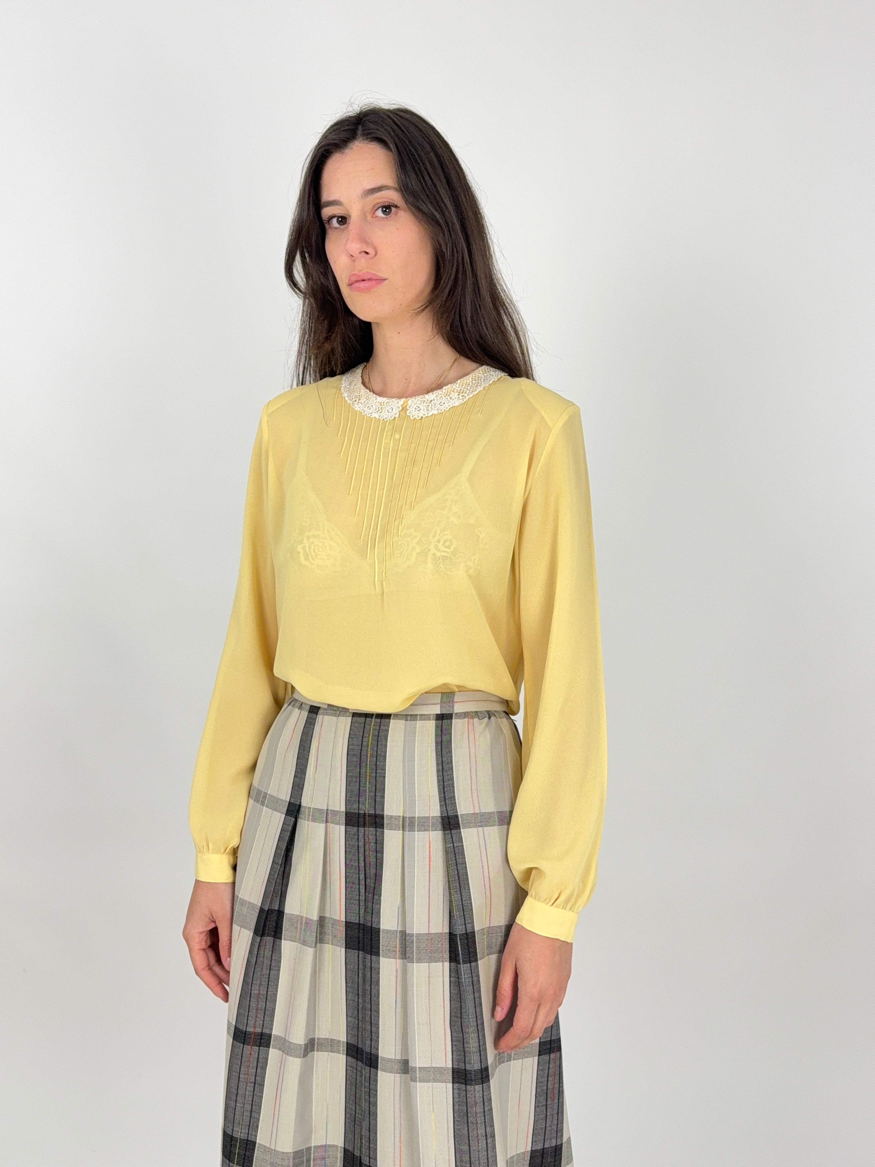 Camicia anni '70 con colletto in pizzo