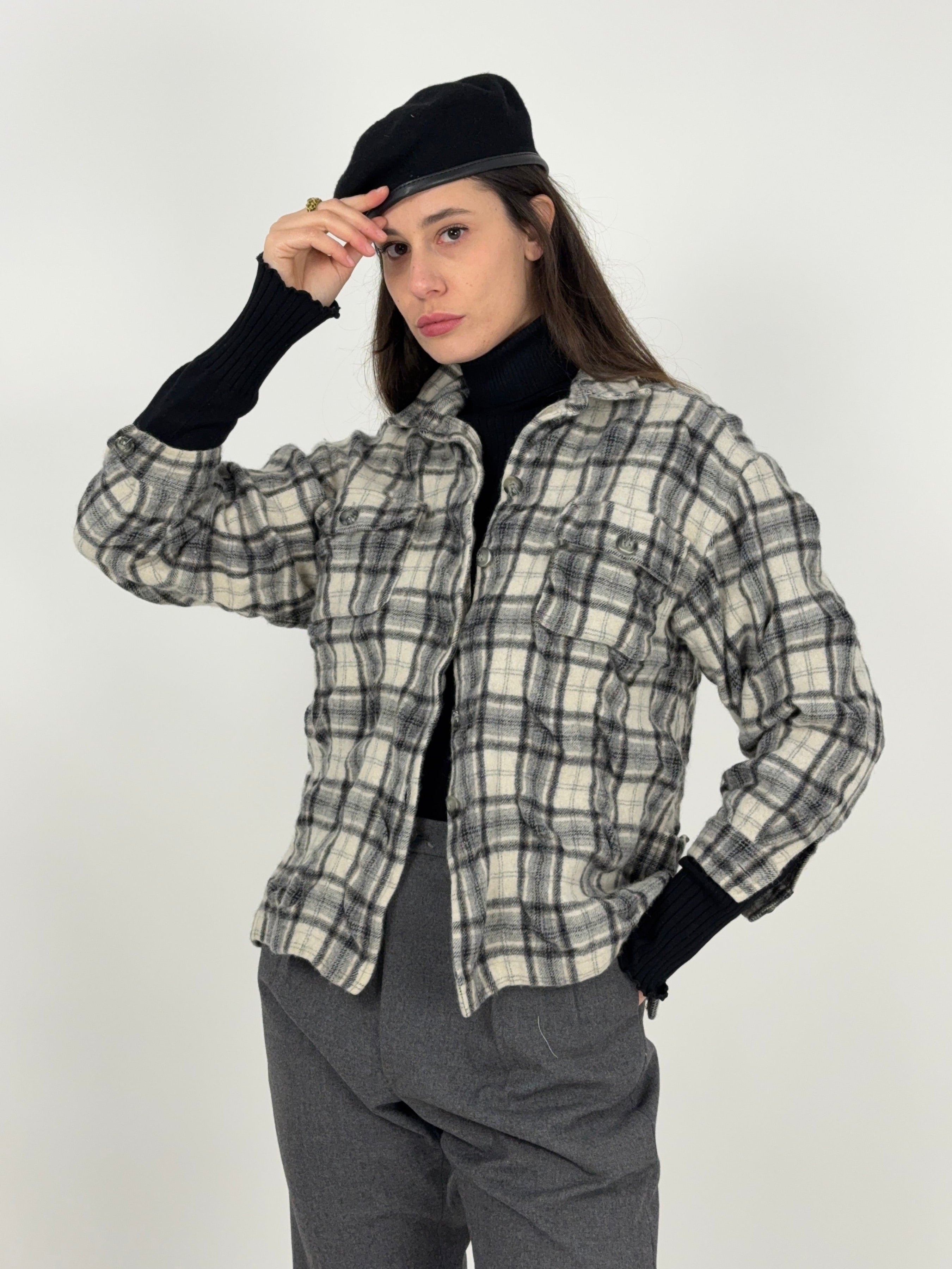 Camicia in flanella di lana a quadri