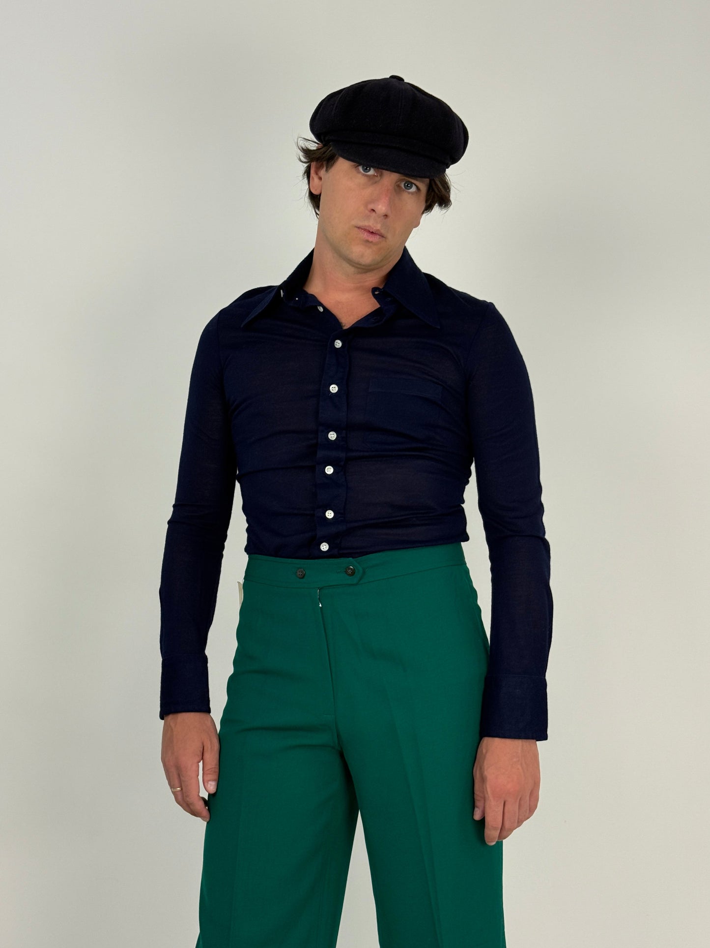 Camicia in jersey navy anni ’70