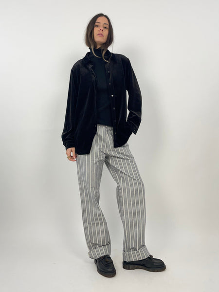 Camicia Maxi In Velluto Nero, Stile Francese Retrò – Scollo A V, Bottoni, Vestito Elegante Da Festa Per Donna - 4