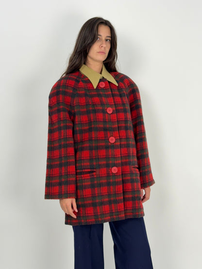 Cappotto sartoriale in lana a quadri