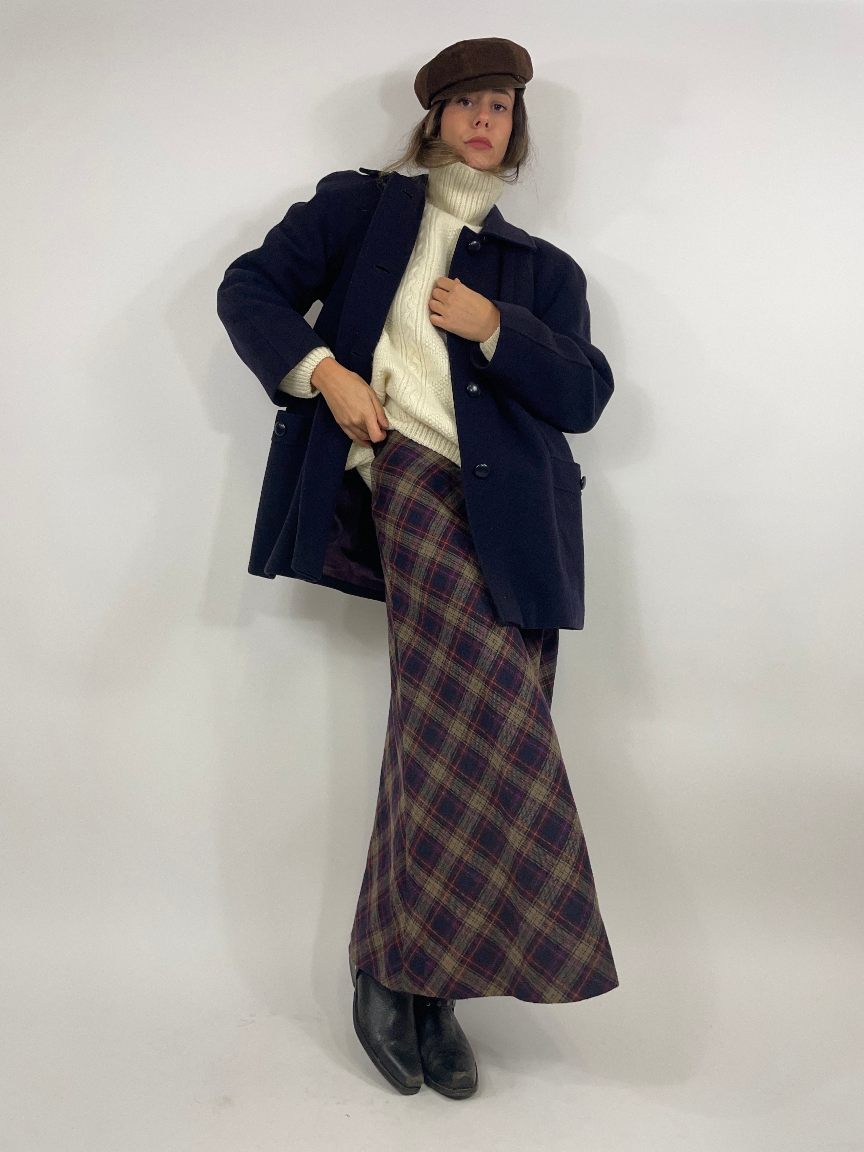 Cappotto Aquascutum in pura lana colore blu Fangovintage