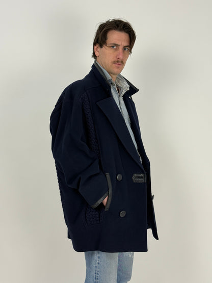 Cappotto doppiopetto in lana anni '80