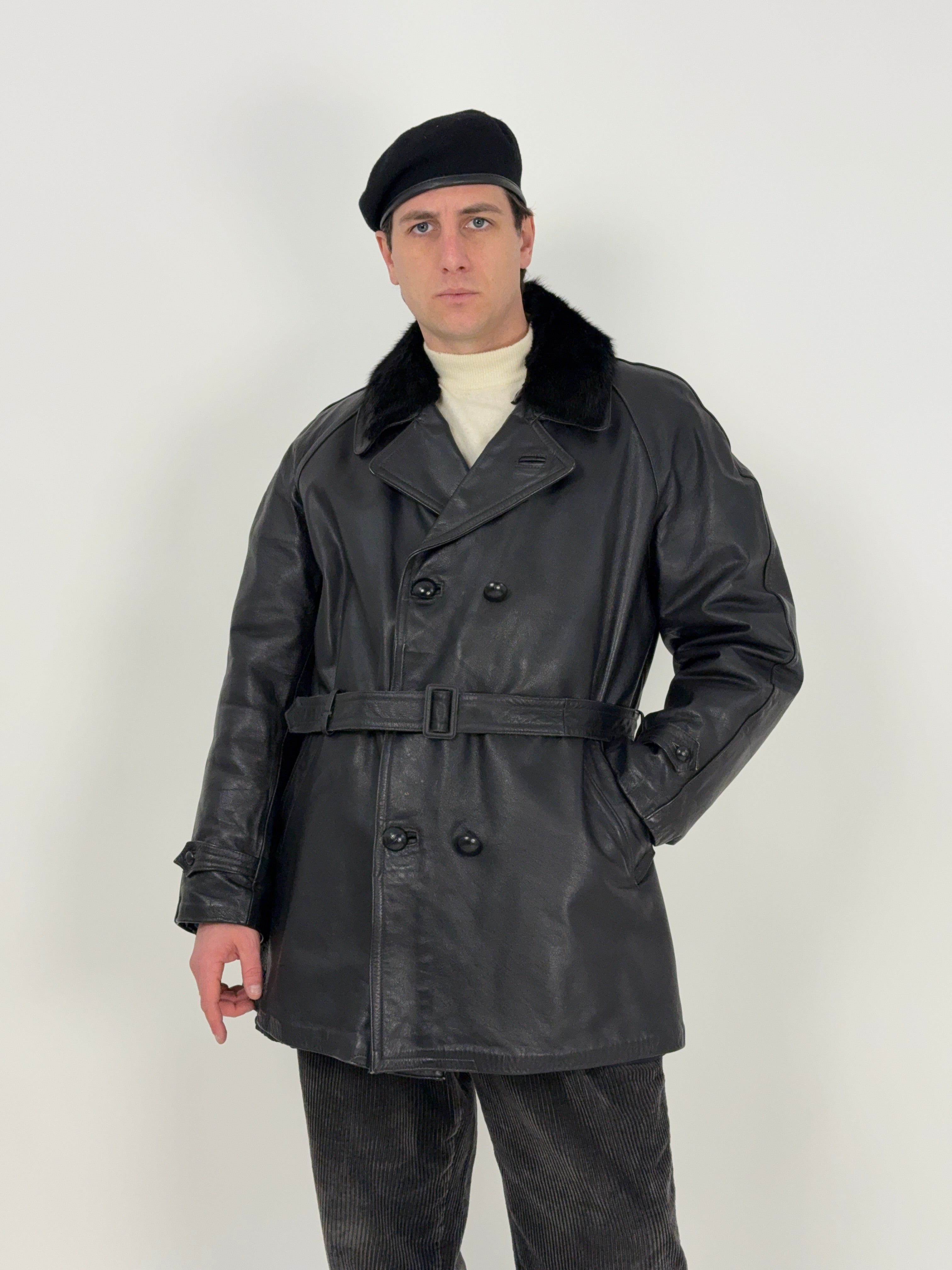 Cappotto in pelle Confezioni CAF anni '60