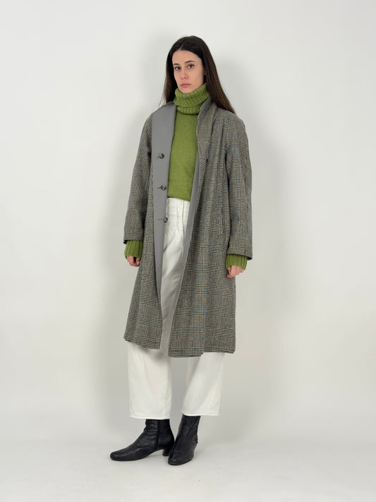 Cappotto reversibile sartoriale-Check Principe di Galles - Fangovintage