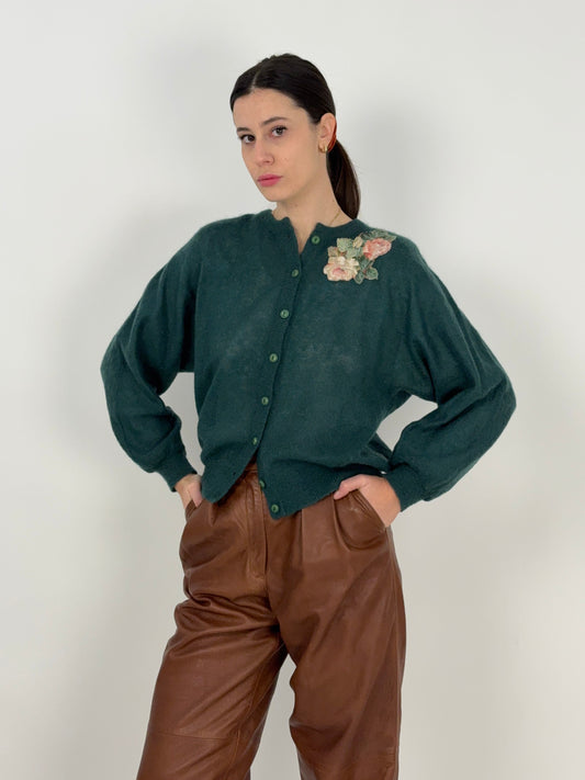 Cardigan anni '70 in mohair e lana