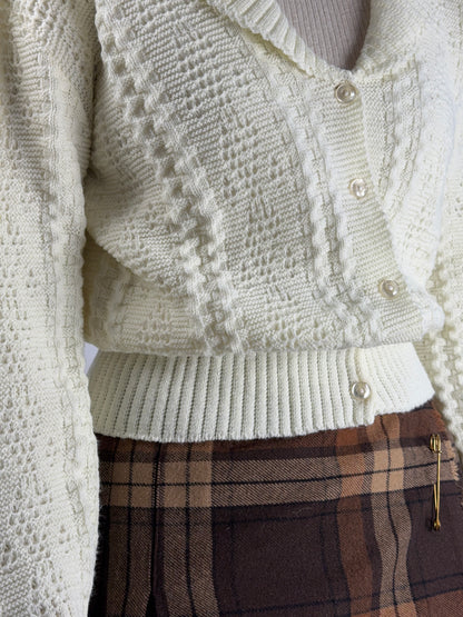 Cardigan vintage in lana lavorata a maglia