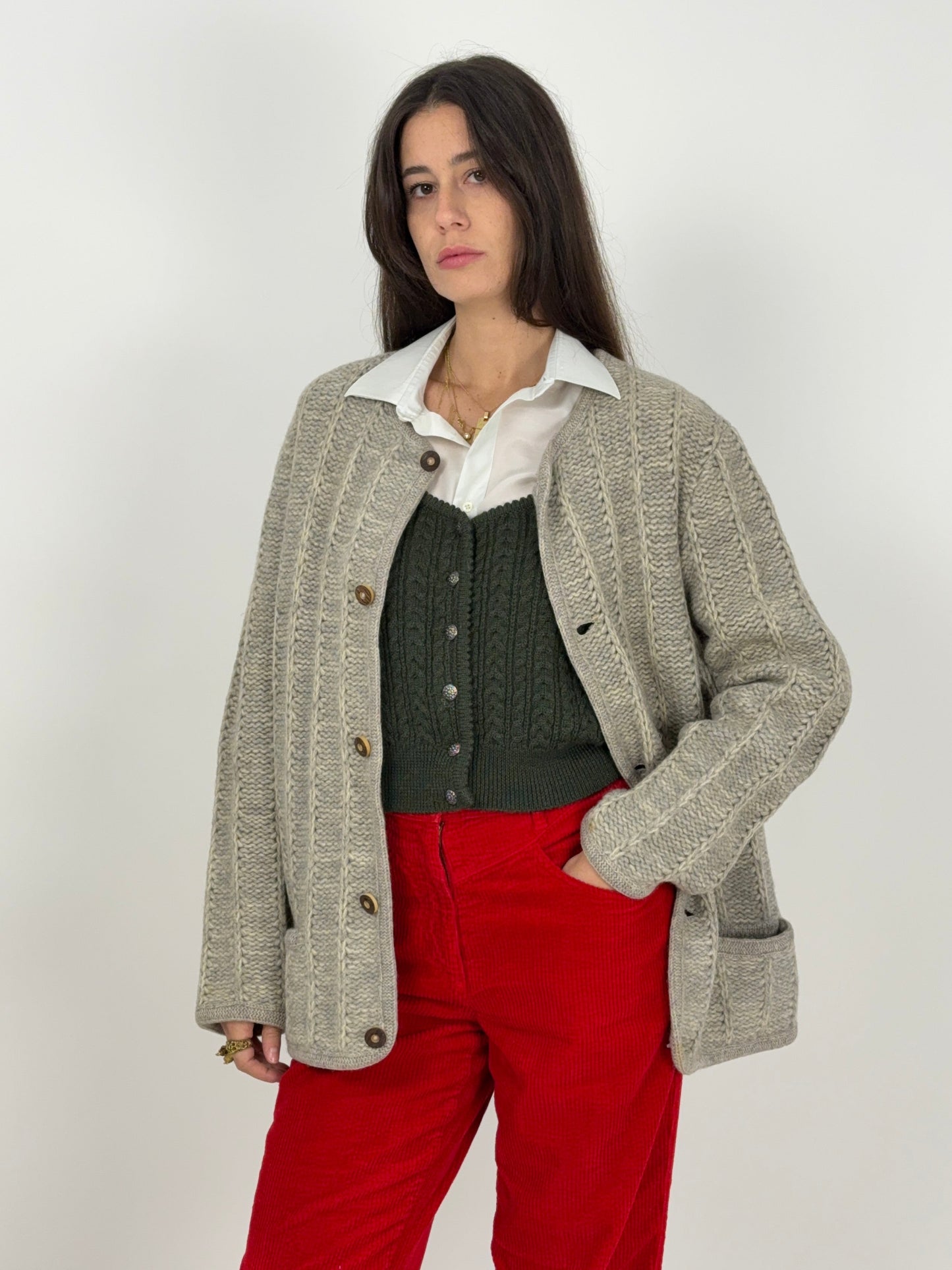 Cardigan tirolese in pura lana - Made in Austria
