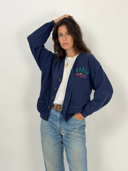 Cardigan felpa “World Gymnasium” anni ’80