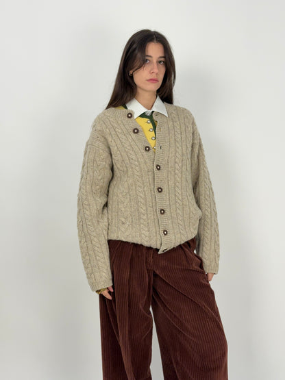 Cardigan Hammerschmid vintage in lana a trecce
