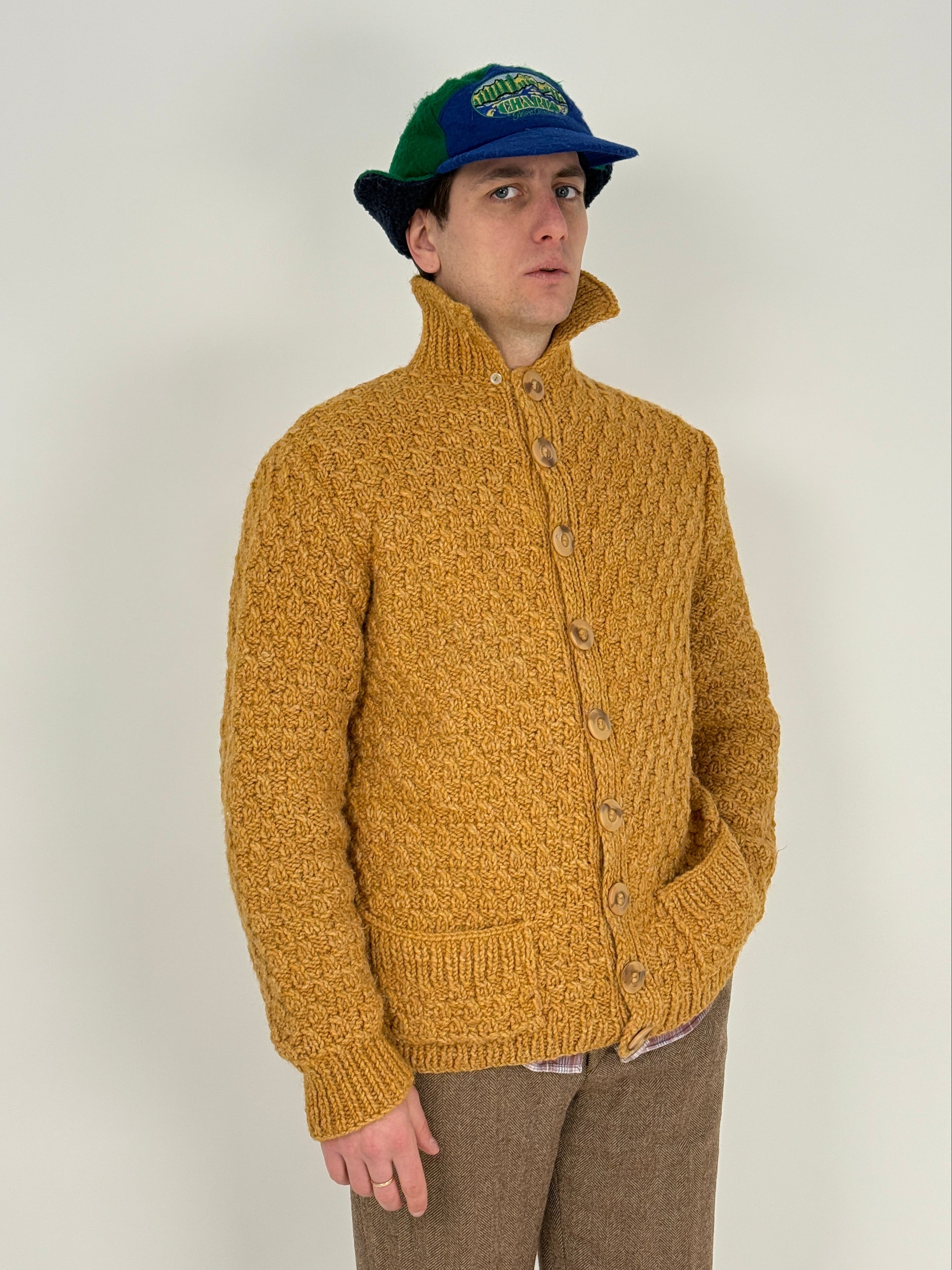 Cardigan chunky in anni '70 in lana