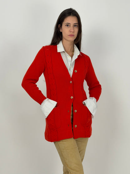 Cardigan in pura lana anni '70
