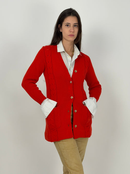 Cardigan in pura lana anni '70