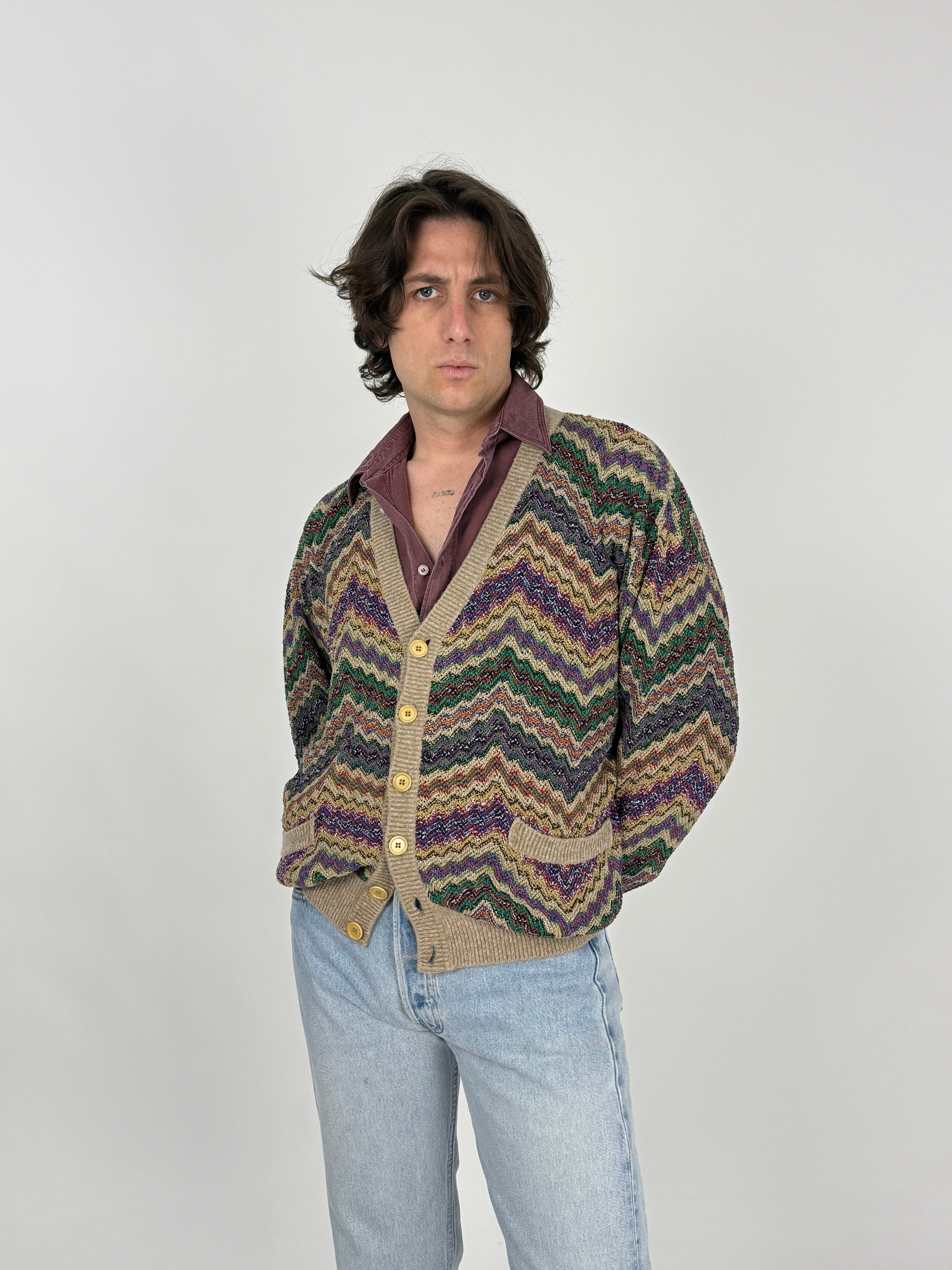 Cardigan Missoni Uomo Anni '70/'80 - Pezzo d'Archivio - Taglia M