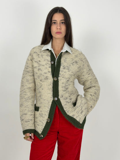 Cardigan fatto a mano in pura lana