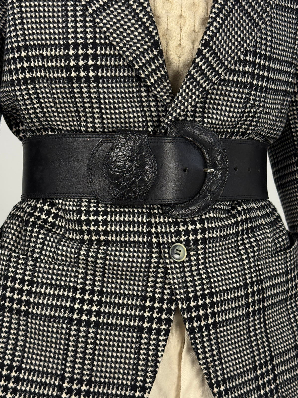 Cintura Anni '80 in Pelle Nera