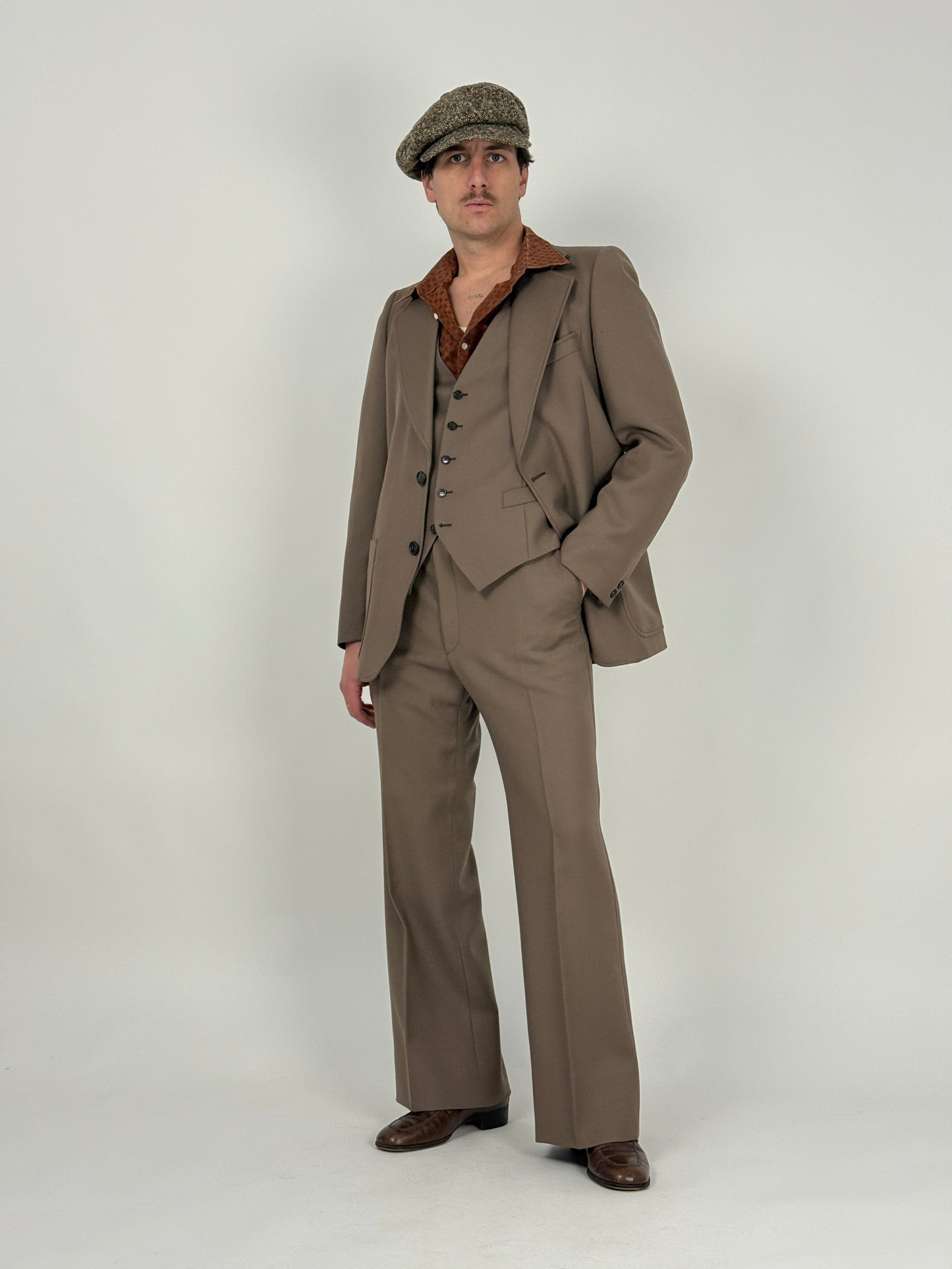 Completo 3 pezzi anni '70 in pura lana