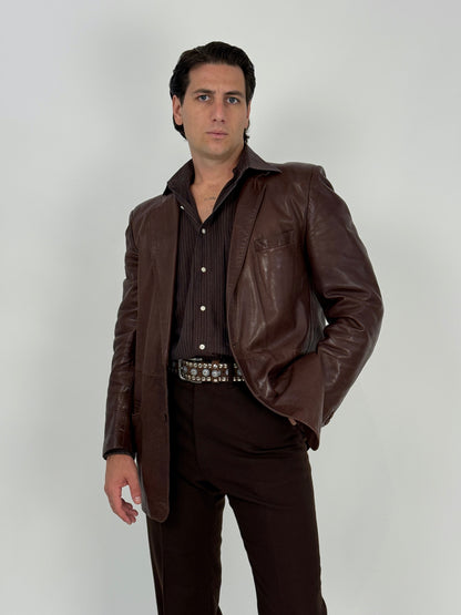 Giacca in pelle artigianale anni '70